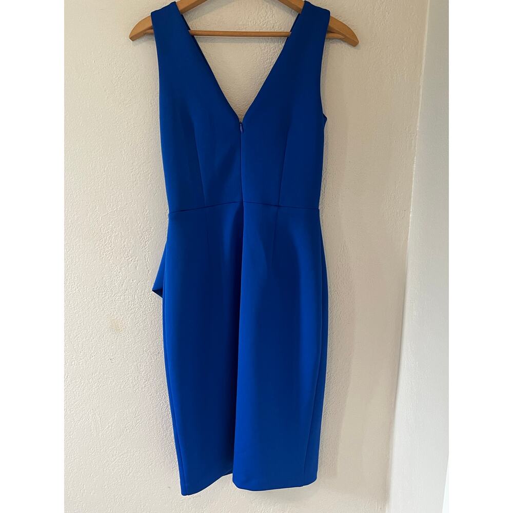 Womens Eliza J Cobalt Blue Scuba Stretch Sleeveless Formal Cocktail Dress Size 4 - Picture 2 of 8